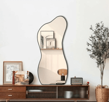 Full Length Organic Shaped Body Mirror - Anodized Aluminum Frame