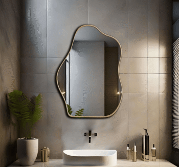 Fluid Shaped Wall Mirror - Anodized Aluminum Frame