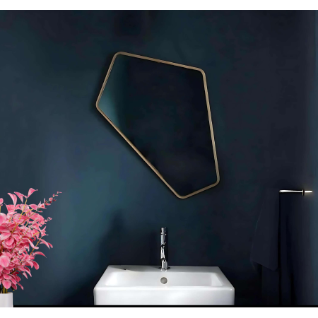 Geometric Diamond Shaped Wall Mirror - Anodized Aluminum Frame