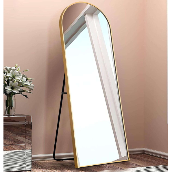 Ronny Standing Mirror - Arched Full Length Mirror - Aluminum Frame