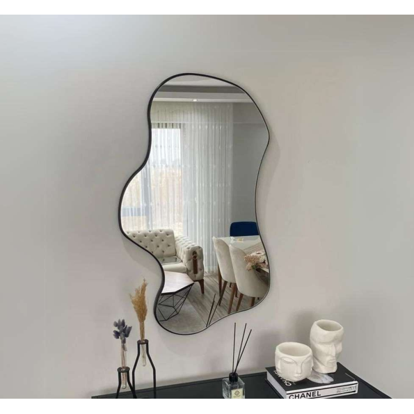 Amoeba Irregular Wall Mirror - Anodized Aluminum Frame