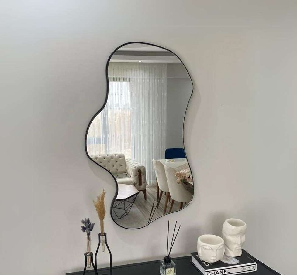 Amoeba Irregular Wall Mirror - Anodized Aluminum Frame