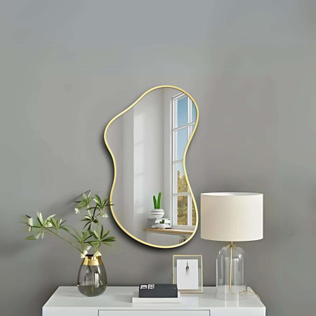 Asymmetrical Wall Mirror Gold