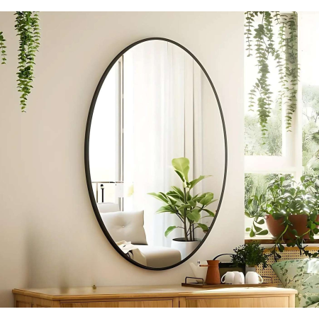 Oval Black frame Mirror