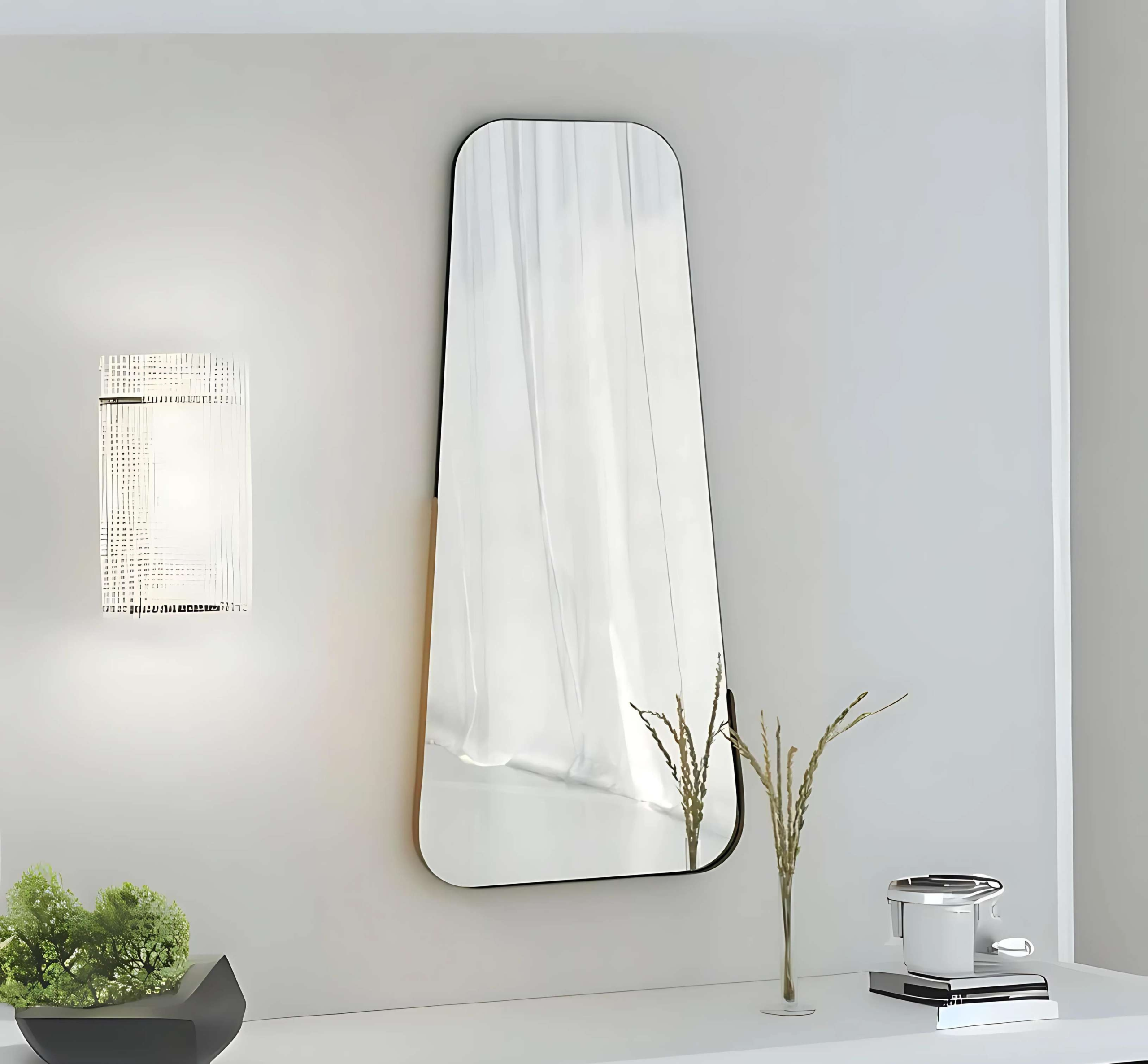 Modern Lean-to/Standing Full Length Mirror - Anodized Aluminum Frame