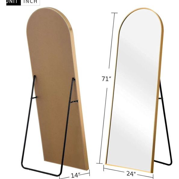 Arched Full Length Mirror - Gold Frame | Standing Floor Mirror 1