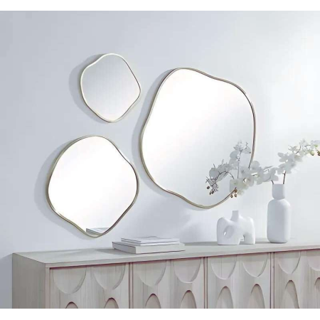 Organic Shape Mirror Set Silver