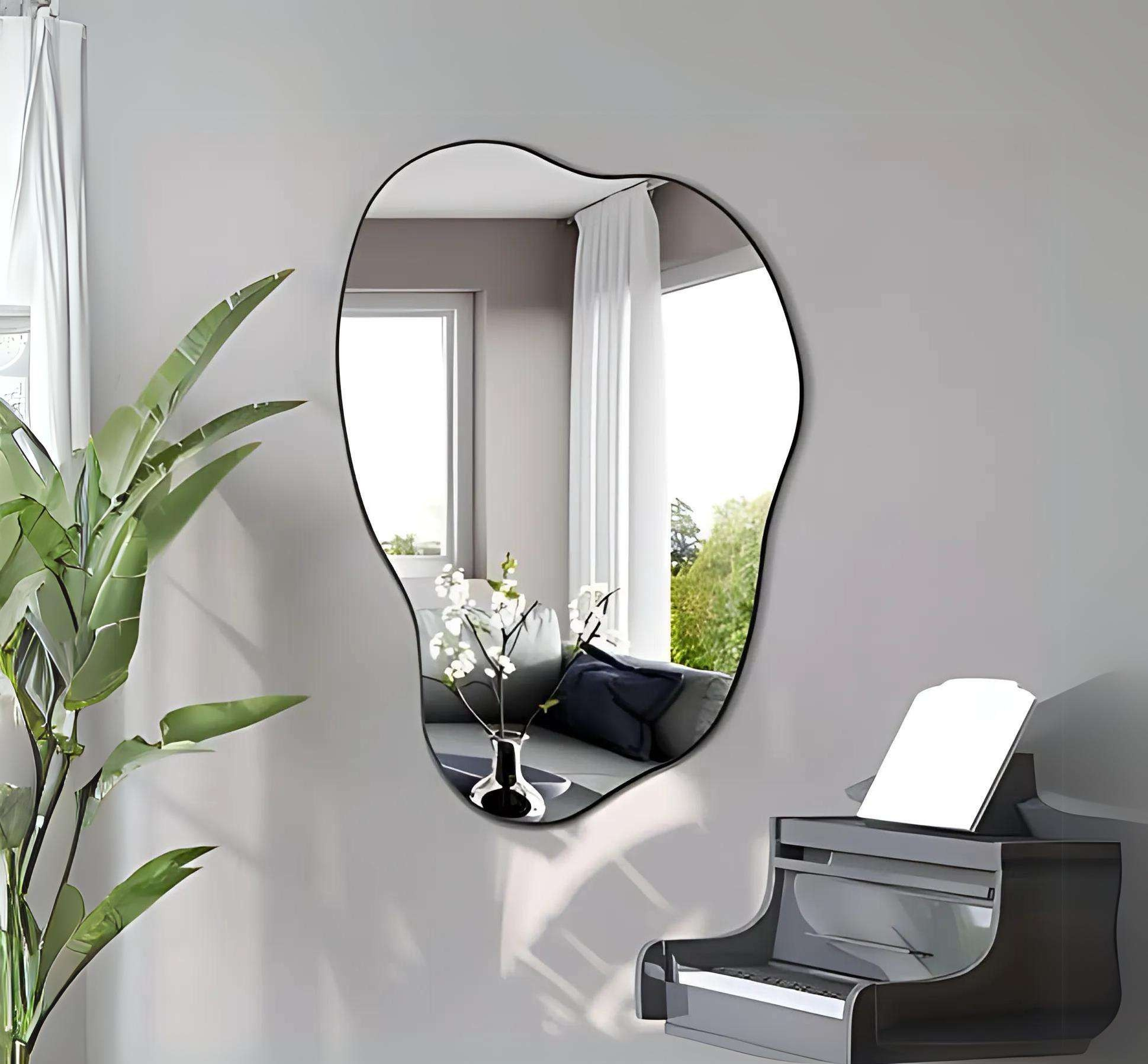 irregular Organic Wall Mirror - Black Matte | Belgium Mirror