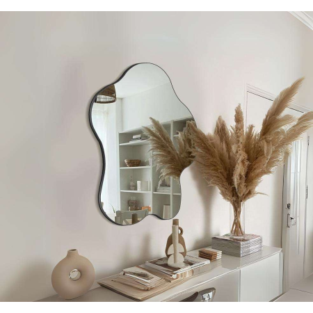 Modern Irregular Shape Mirror with Anodized Aluminum Frame