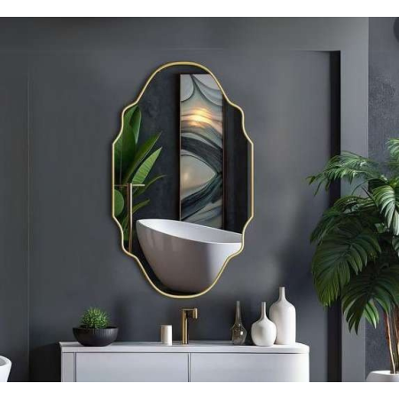 Elegant Oval Wall Mirror - Anodized Aluminum Frame