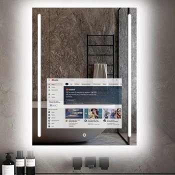 Modern Geometric LED Mirror TV – Android OS & Adjustable Color Modes
