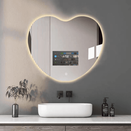 LED Elegant Square Mirror - Modern Illuminated Bathroom Mirror with Soft LED Lighting