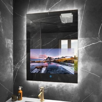 Android TV LED Mirror with Remote Control – 14" | LightMirror.in