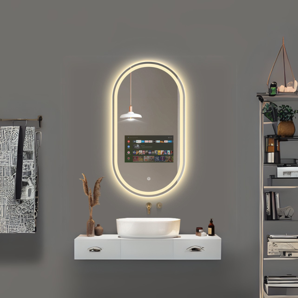 Exclusive Oblong LED Mirror with Android OS – Smart Home Bathroom Vanity Upgrade
