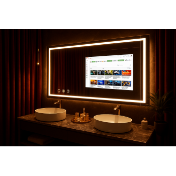 Minimalist Rectangle LED Mirror – Android-Powered & Space-Saving Design 8
