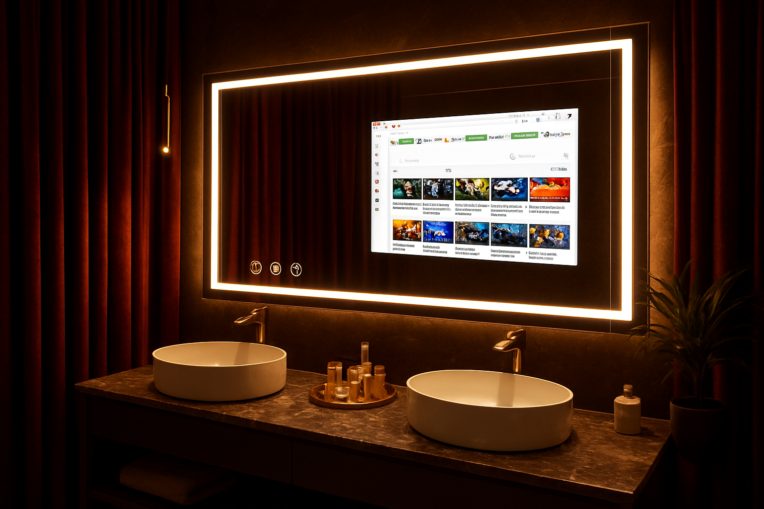 Minimalist Rectangle LED Mirror – Android-Powered & Space-Saving Design