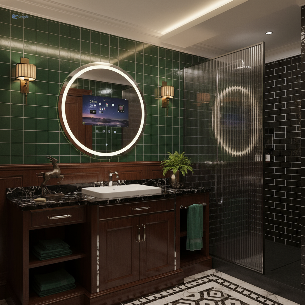 Round Android Smart LED TV Mirror – Touchscreen & Remote-Controlled Luxury