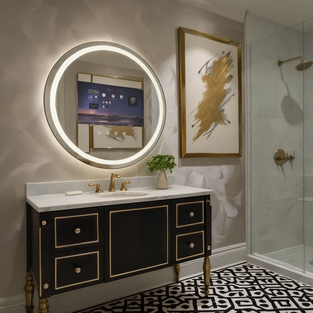 Round Android Smart LED TV Mirror – Touchscreen & Remote-Controlled Luxury