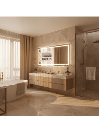 Advanced Smart Bathroom Mirror with WiFi Display & Controls