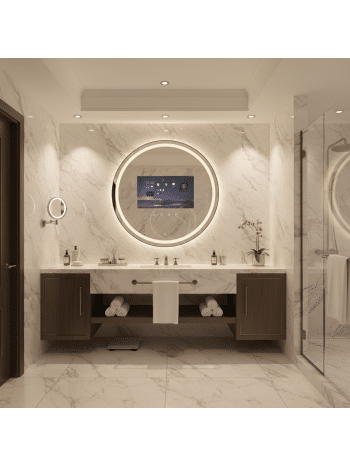 Luxury Vanity Mirror with Smart Display & Minimalist Design