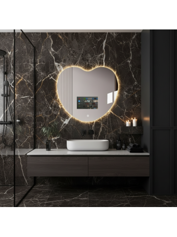 Heart-Shaped LED Android TV Mirror with Remote Control
