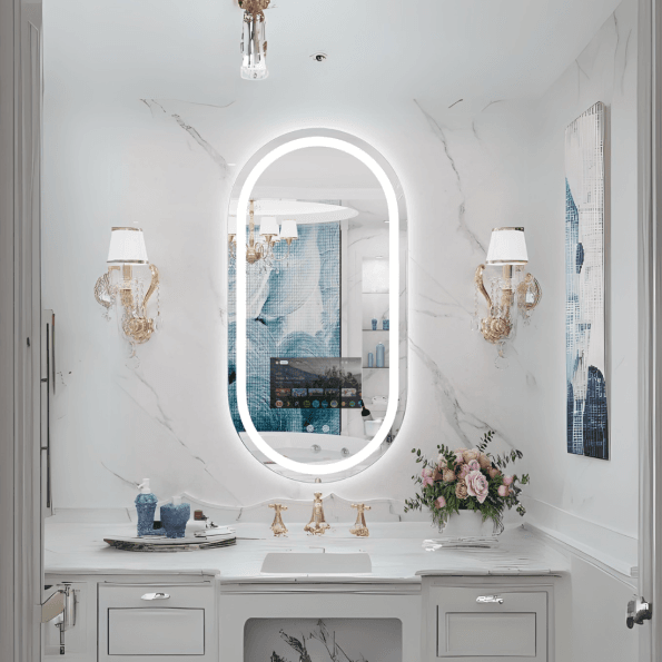 Exclusive Oblong LED Mirror with Android OS – Smart Home Bathroom Vanity Upgrade