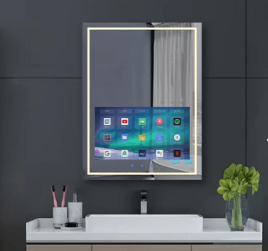 android mirror small banner by led mirror