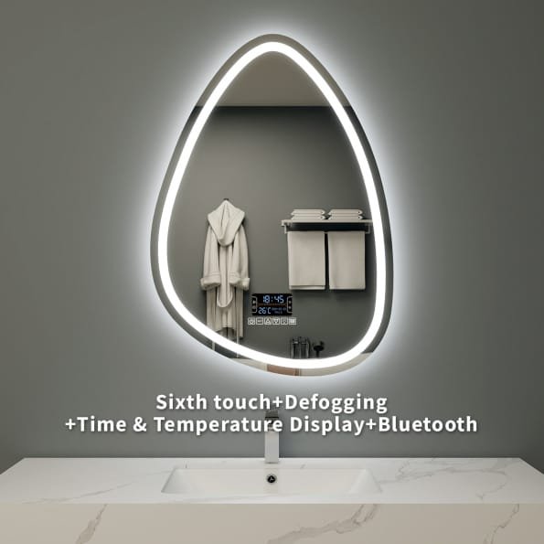 LED Water Drop Mirror with Double Touch and Defogging Feature - Modern Illuminated Mirror