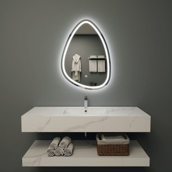 LED Water Drop Mirror with Double Touch and Defogging Feature - Modern Illuminated Mirror