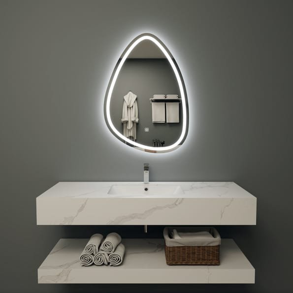 LED Water Drop Mirror with Double Touch and Defogging Feature - Modern Illuminated Mirror