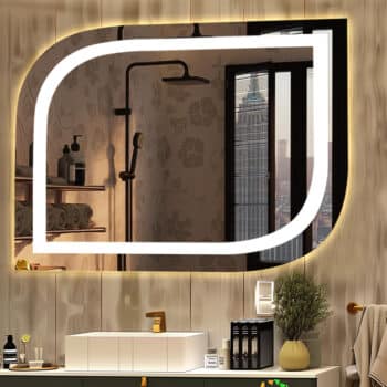 LED Elegant Square Mirror - Modern Illuminated Bathroom Mirror with Soft LED Lighting