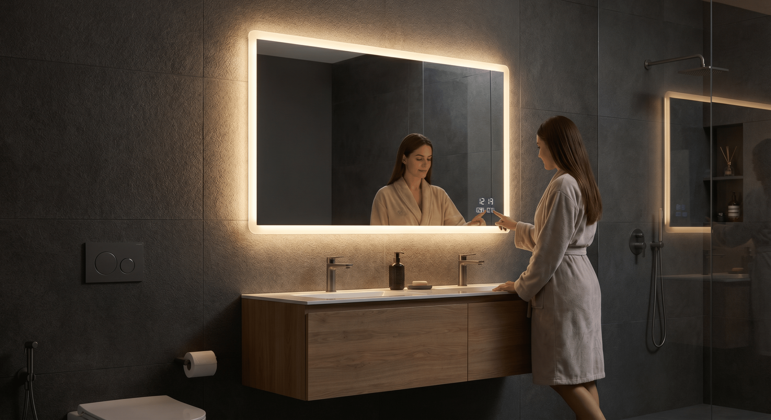 Elegant Smart Mirror Design for Premium Bathroom Interiors