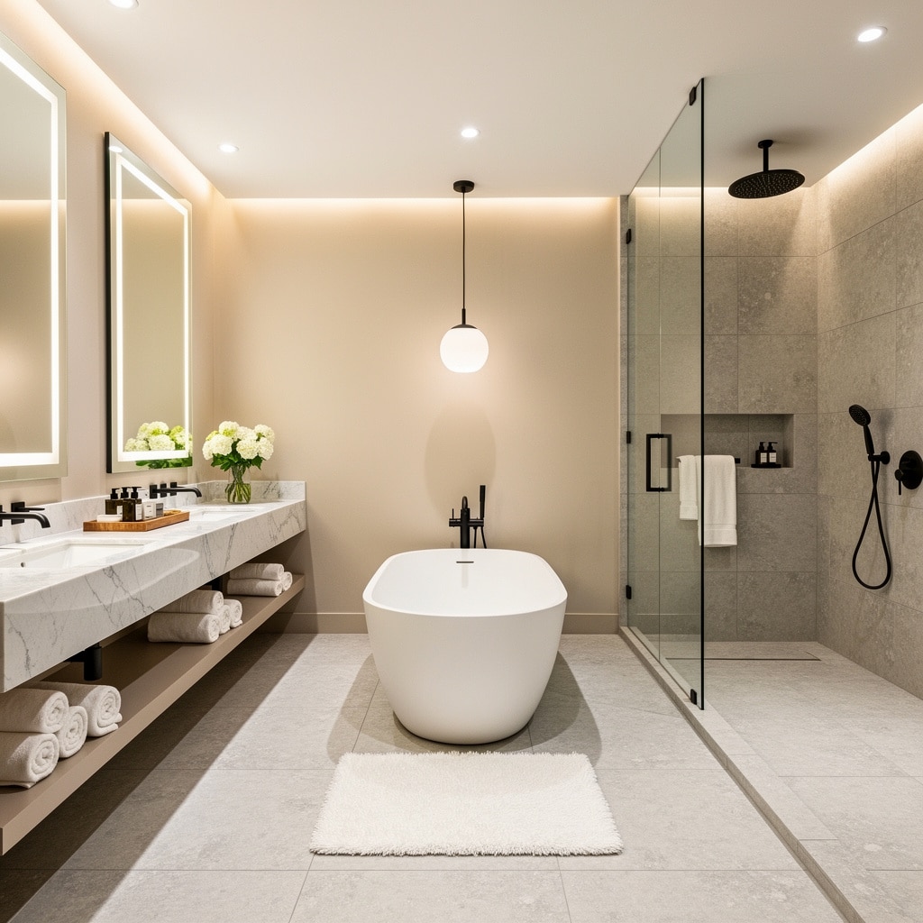 Contemporary Bathroom Design with Soft LED Illumination