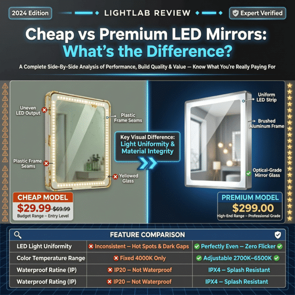 Low Cost vs Premium LED Mirrors: Features, Quality & Value