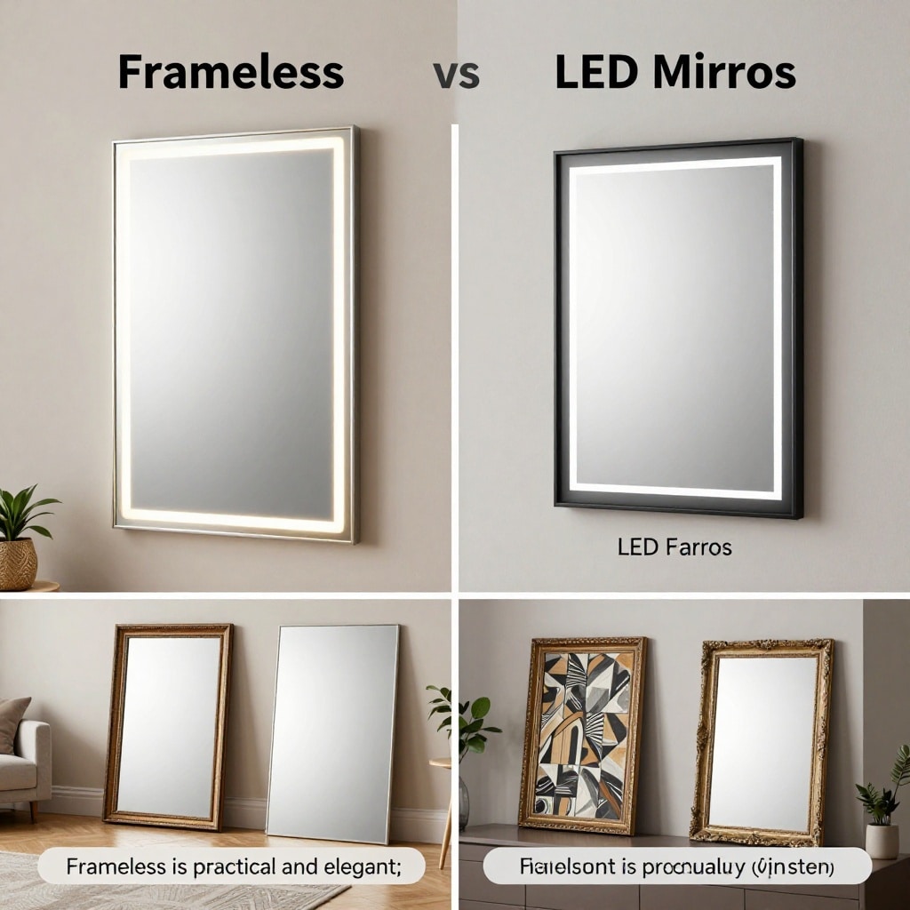 LED Mirrors vs Traditional Frameless Mirrors: Complete Comparison