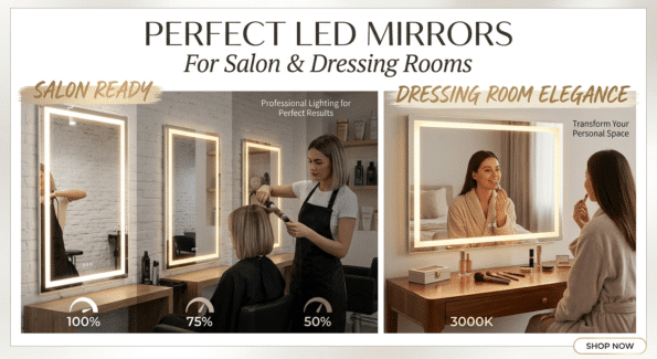 Professional LED Mirrors for Salons & Makeup Rooms