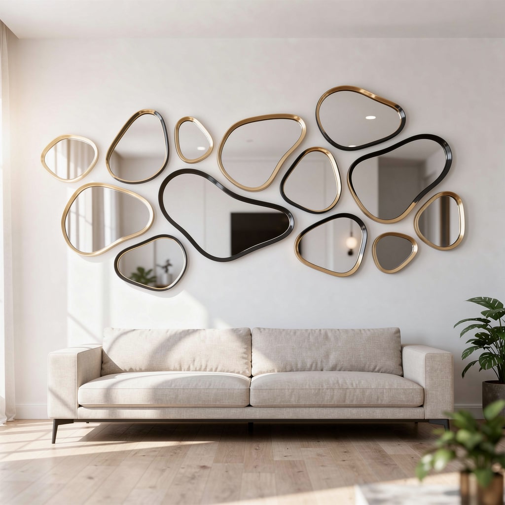 Artistic Wall Mirror Arrangement Ideas for Home Décor