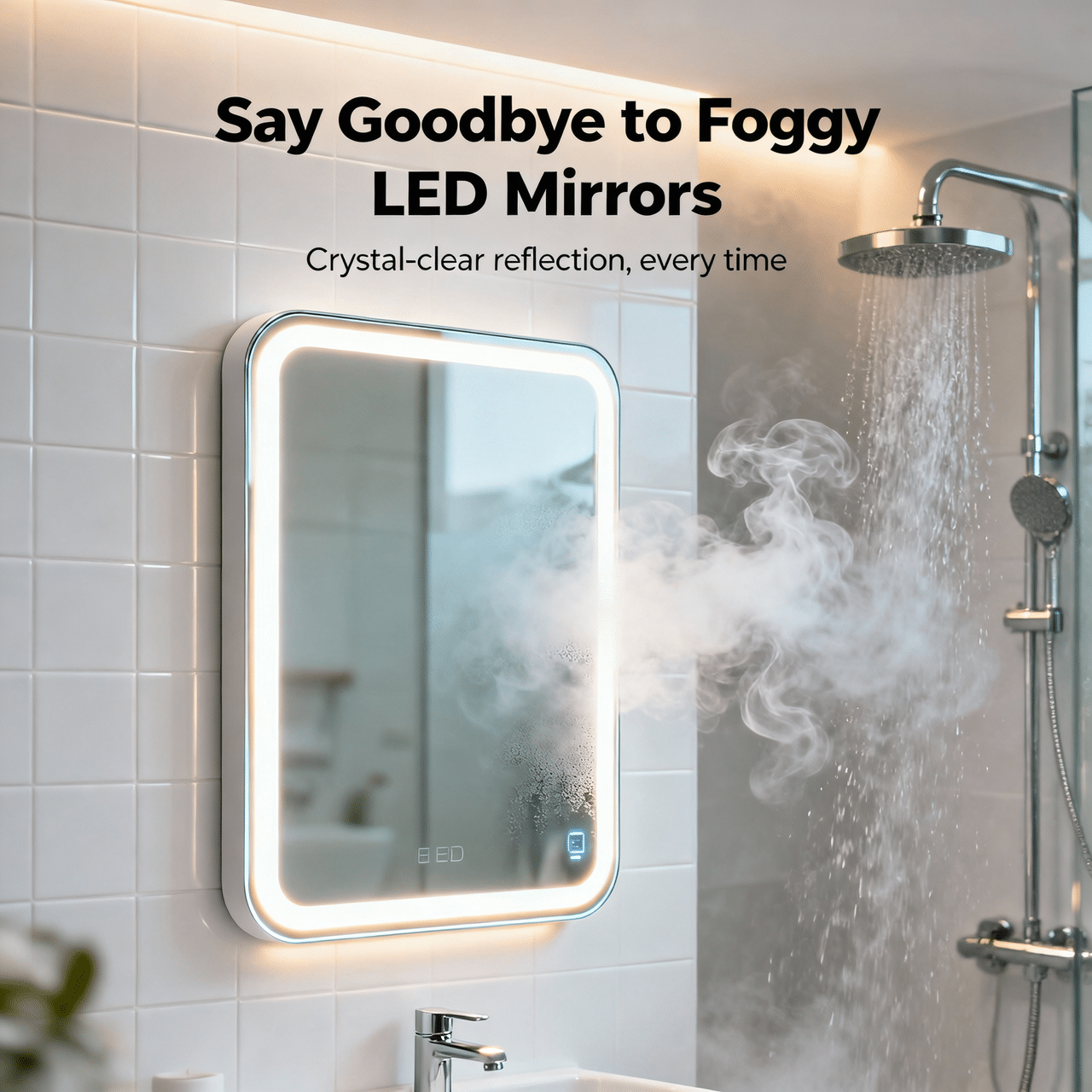 Anti-Fog LED Bathroom Mirrors for Crystal Clear Views