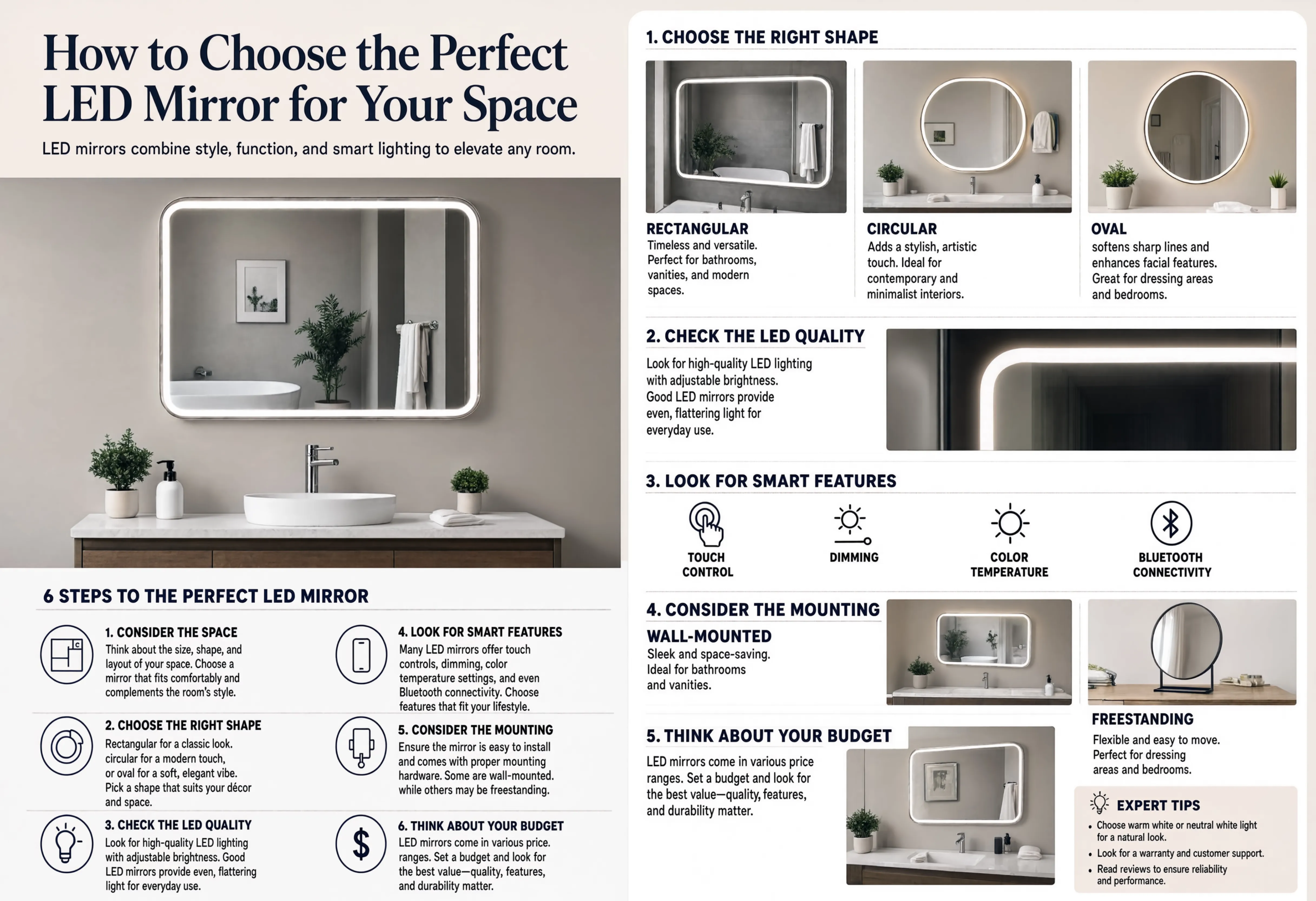 How to Choose the Perfect LED Mirror for Your Space